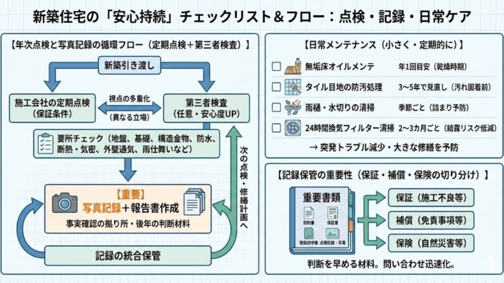 年次点検項目と写真記録のフローを可視化