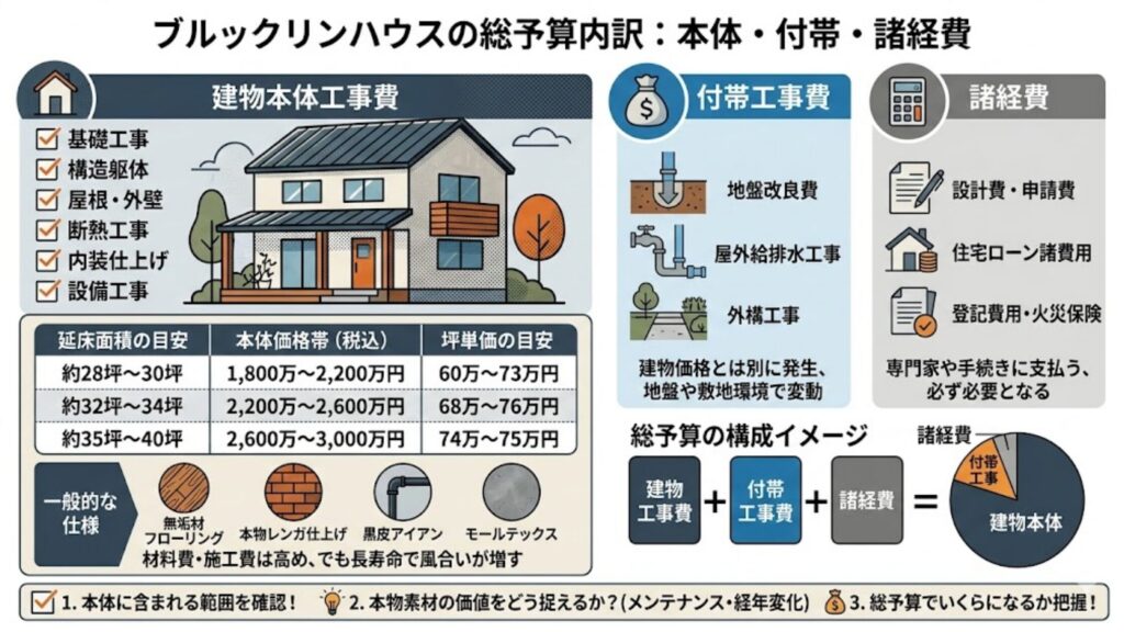 ブルックリンハウスの建築費用の内訳